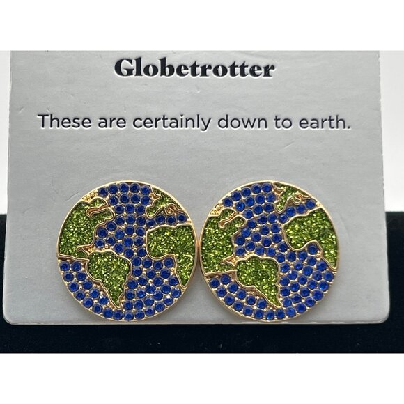 Sugarfix By Baublebar Globetrotter Nickel-Free Earth Map Stud Earrings - Picture 5 of 6